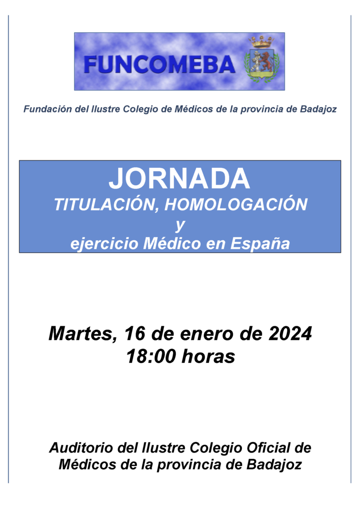 240116 PORTADA PROGRAMA FINAL JORNADA TITULACION HOMOLOGACION Y EJERCICIO MEDICO