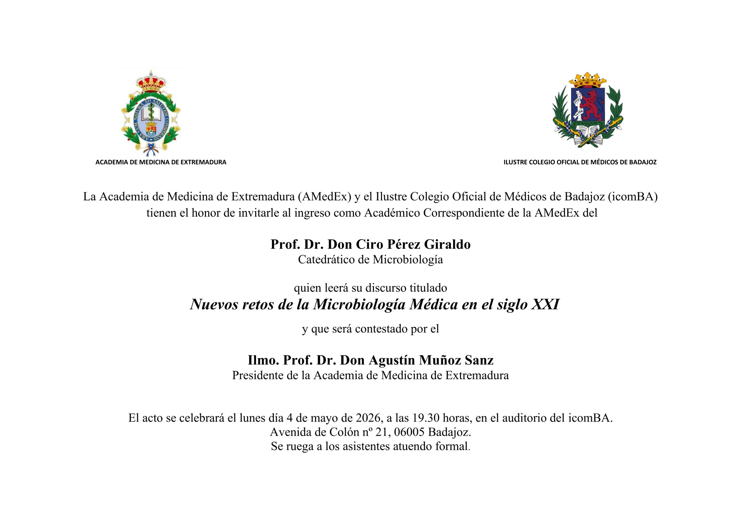 Ingreso como Académico Correspondiente AMedEx