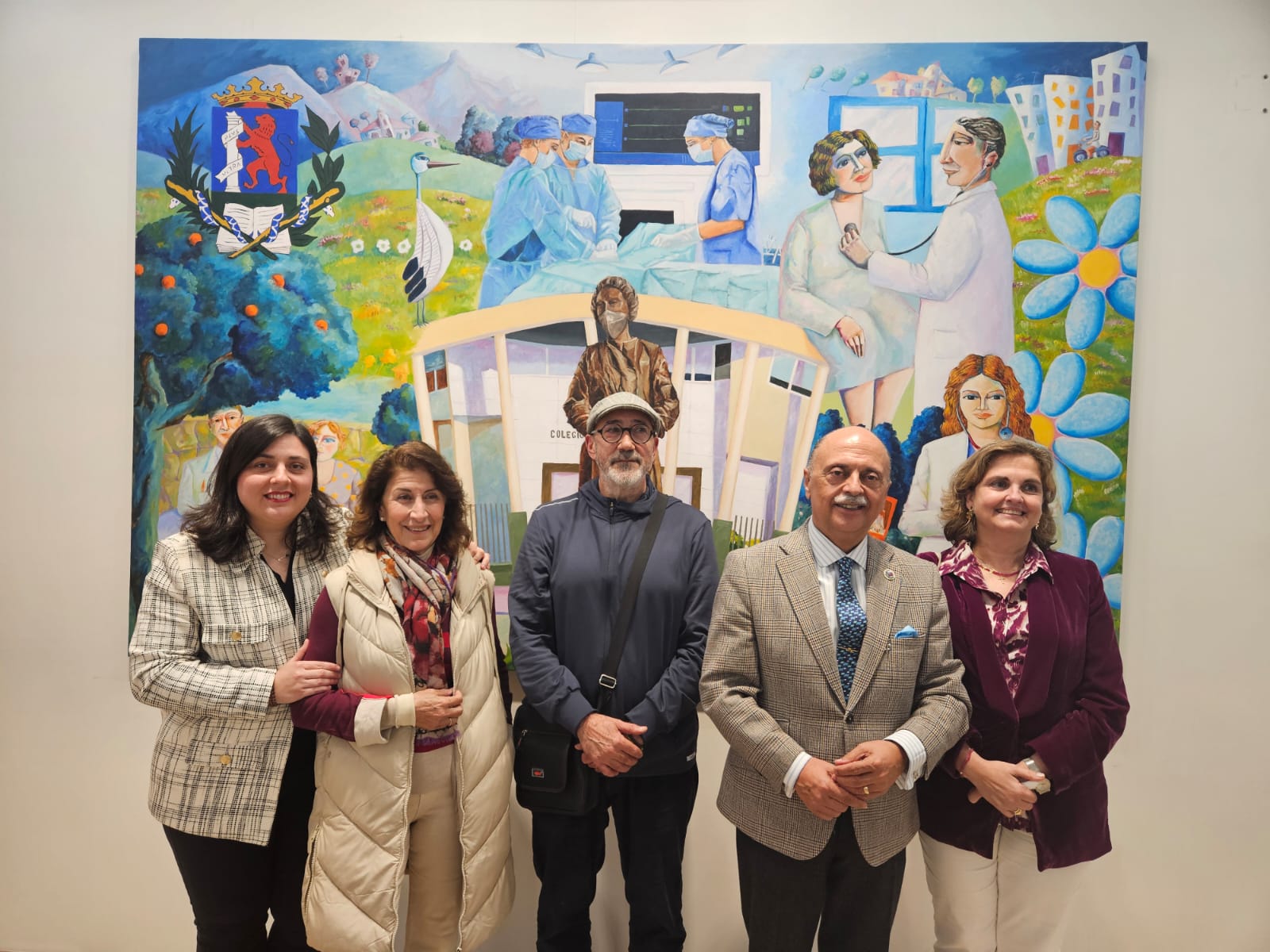 El vestíbulo del Auditorio del icomBA acoge el mural dedicado a la profesión médica