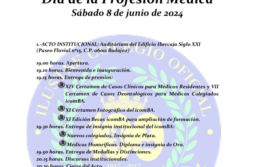 Información para nuevos colegiados sobre el Día de la Profesión Médica