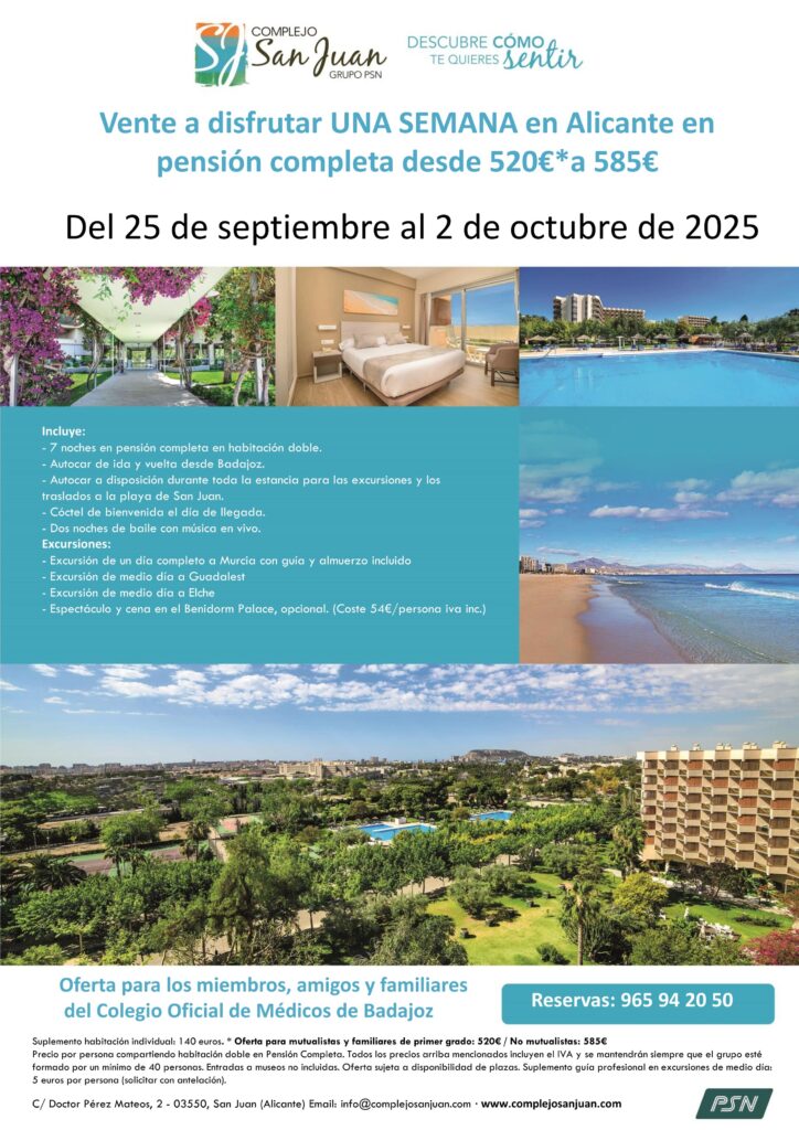COMPLEJO RESIDENCIAL SAN-JUAN ALICANTE 2025 1 Semana colegial Badajoz sept 1 1 1