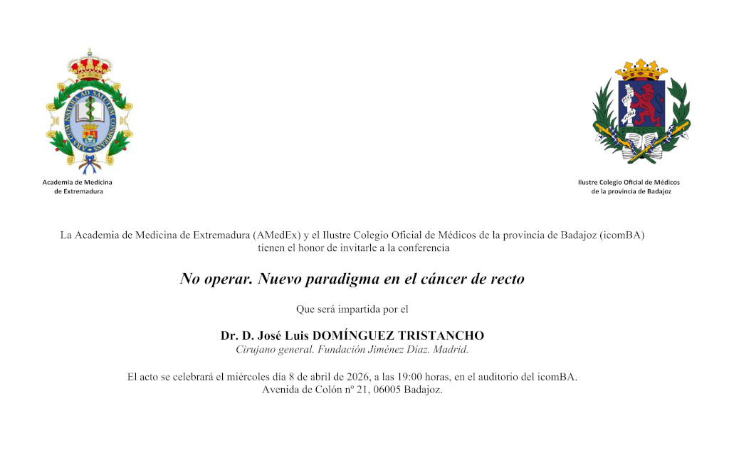 AMedEX. Conferencia «No operar. Nuevo paradigma en el cáncer de recto»