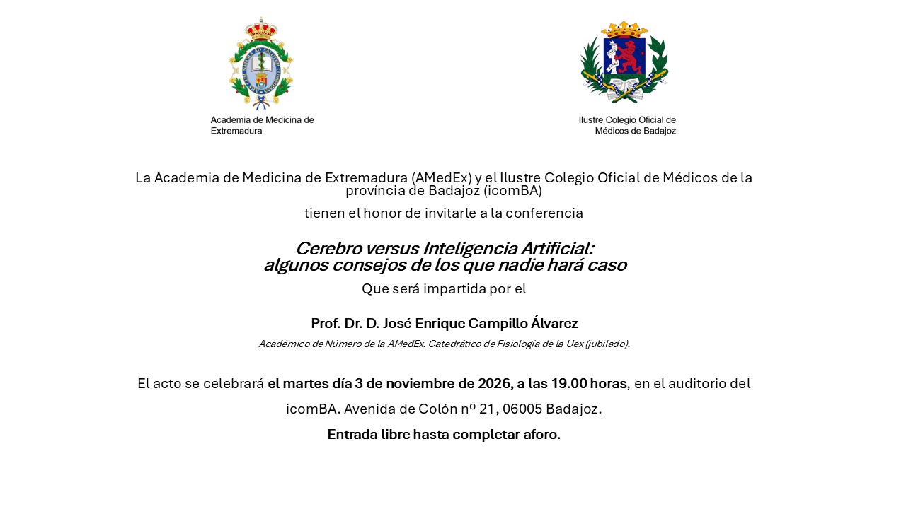 Inicio 12 Conferencia AMedEx: «Cerebro versus Inteligencia Artificial»